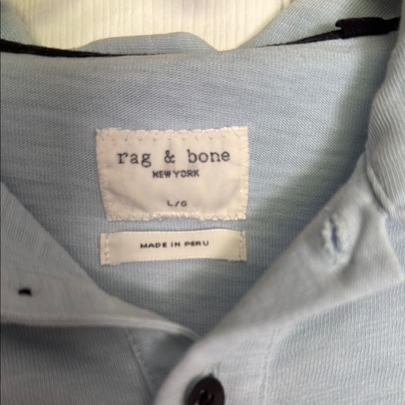 Rag & Bone Blue Polo Shirt Casual Essential - Picture 2 of 2